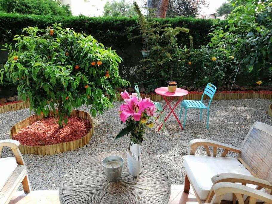 Beauvallon Plage - Magnifique T2 Avec Jardin, Proche Centre, Mer Antibes Exterior foto